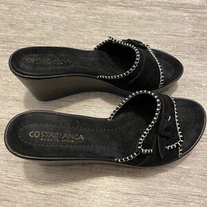COSTABLANCA black suede top W black leather sides 8M very good condition